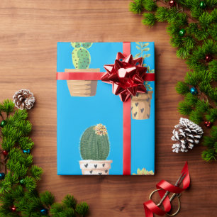 Grünes Dessert Sukkulente Kakteen in Pots Geschenkpapier