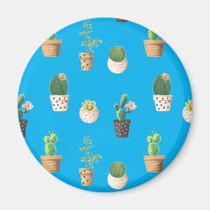 Grünes Dessert Sukkulente Kakteen in Pots Magnet