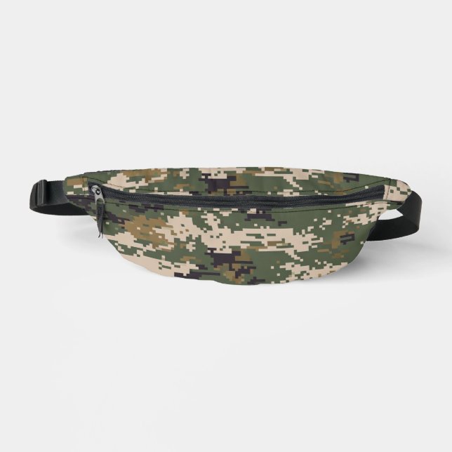 Grünes Digital-Tarnmuster Bauchtasche (Vorderseite)