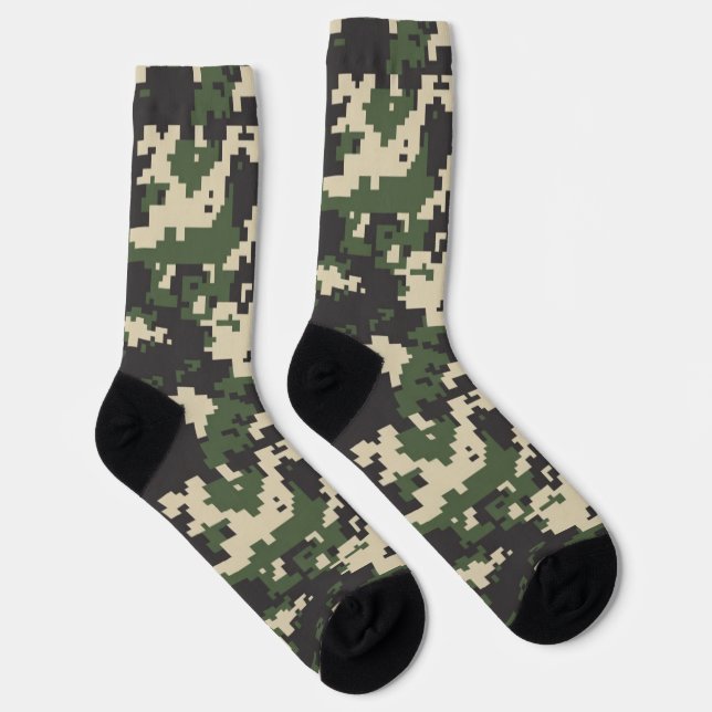 Grünes Digital-Tarnmuster Socken (Rechts)