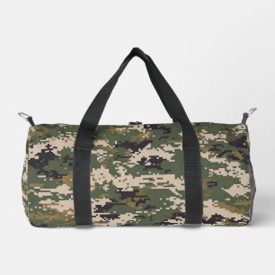 Grünes digitales Tarnmuster Duffle Bag