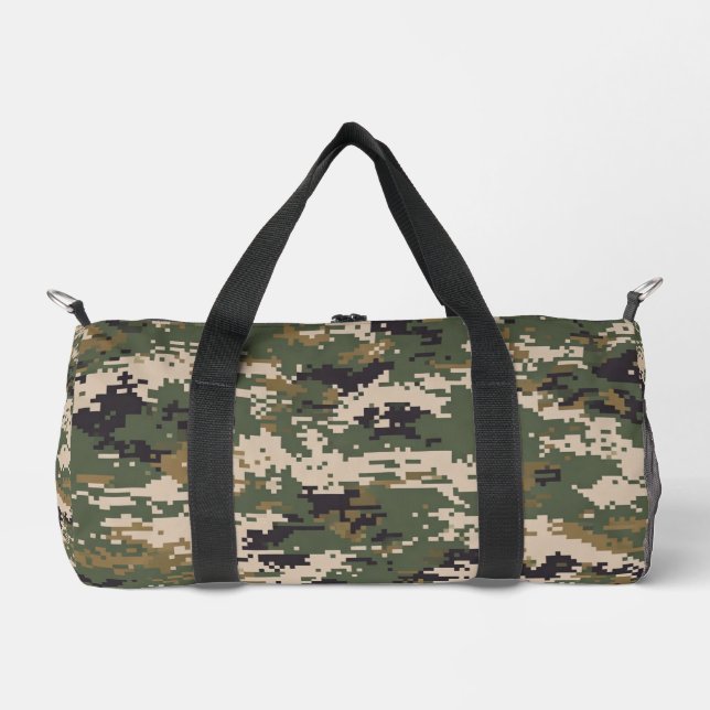 Grünes digitales Tarnmuster Duffle Bag (Vorderseite)