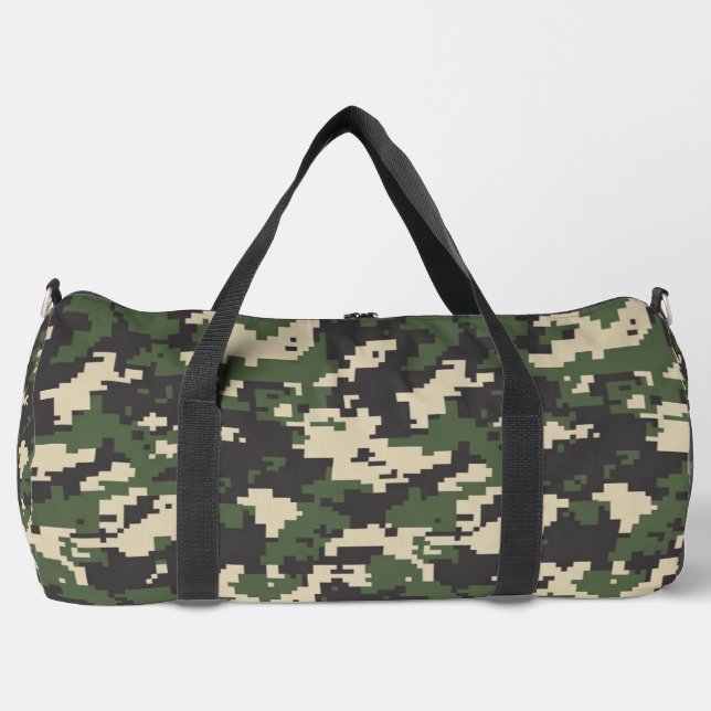 Grünes digitales Tarnmuster Duffle Bag (Vorderseite)