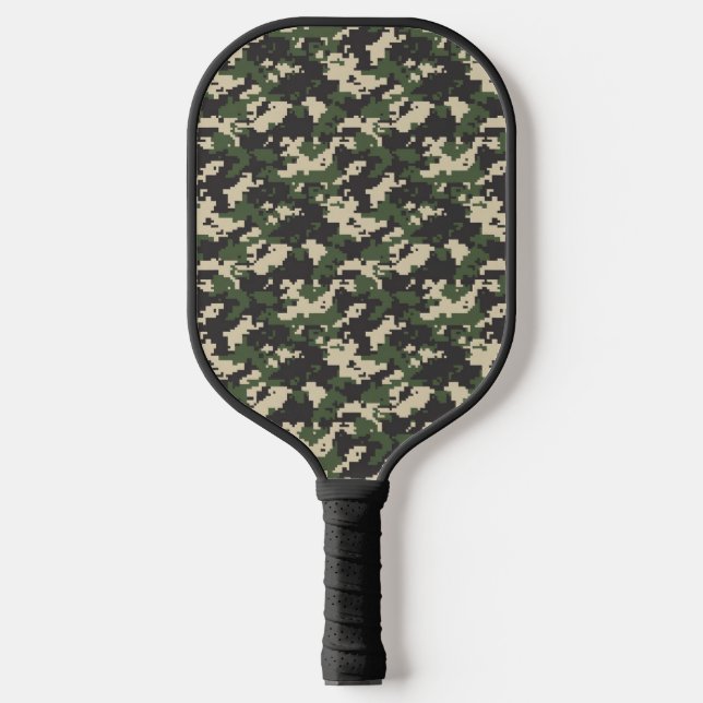 Grünes Digitaltarnmuster Pickleball Schläger (Vorderseite)