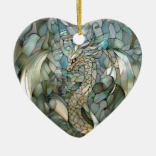 Grünes Drachenglas - Imitate aus festem Glas Keramik Ornament