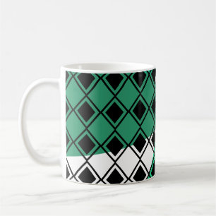 Grünes Dreieck Harlequin Kaffeetasse