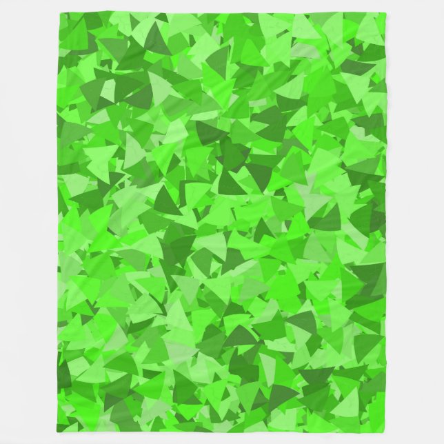 Grünes Dreieckmuster Fleecedecke (Vorderseite)