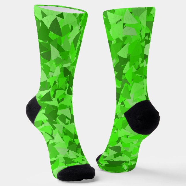 Grünes Dreieckmuster Socken (Gewinkelt)