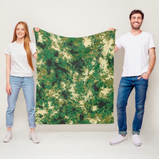 Grünes Dunkelgrau- und Beigedesign Fleecedecke