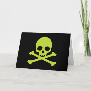 Grünes einfaches Totenkopfmotiv Karte