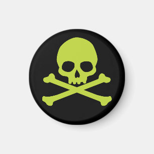 Grünes einfaches Totenkopfmotiv Magnet