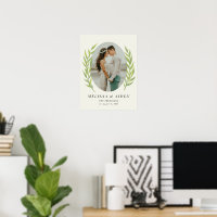 Grünes einfaches Zweigstellennetz Oval Wedding Fot
