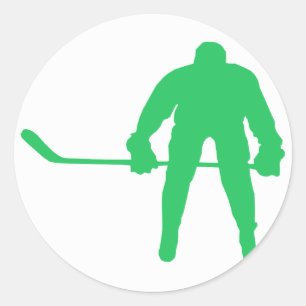 Grünes Eis-Hockey Kelly Runder Aufkleber