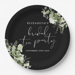 Grünes elegantes Party aus schwarz-weißem Bridal Pappteller