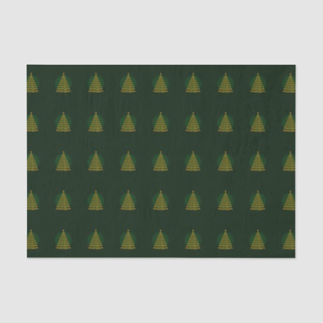 Grünes, elegantes Weihnachtsbaum-Tissue Seidenpapier (Vorderseite)