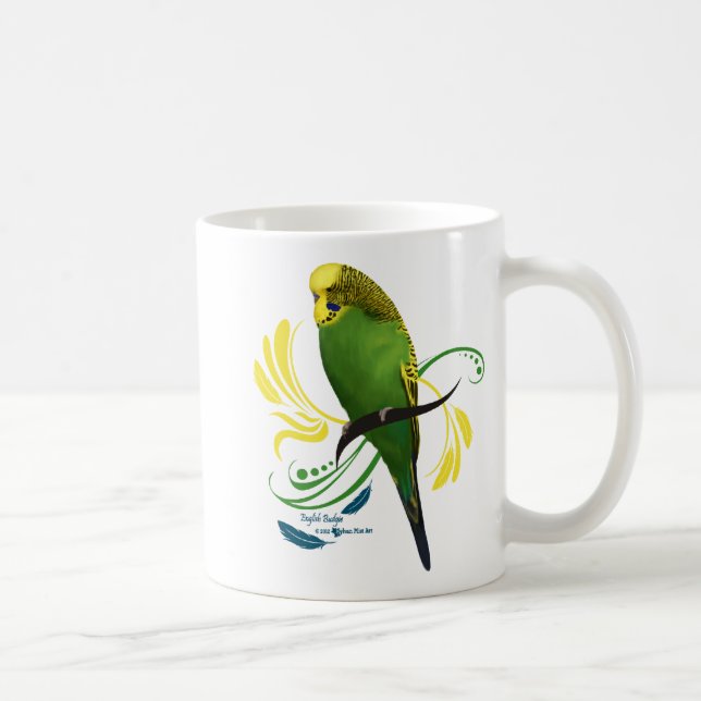 Grünes Englisch Budgie Tasse (Rechts)
