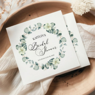 Grünes Eukalyptus-Blätter Botanisches Brautparty Serviette