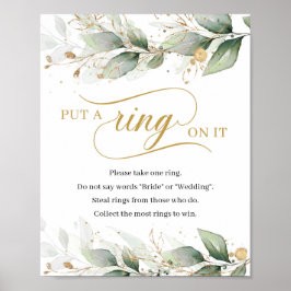 Grünes Eukalyptus-Gold setzt Ring auf sein Schilde Poster