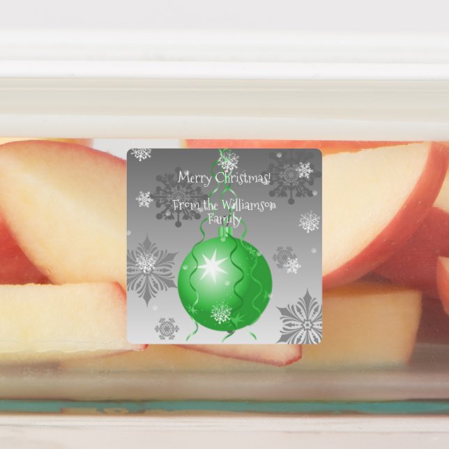 Grünes Extravagantes Weihnachtsschmucketikett Etiketten (Befestigt)