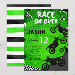 Grünes Fahrrad Einladung zum Geburtstag