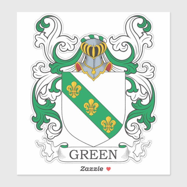 Grünes Familienwappen Aufkleber (Blatt)
