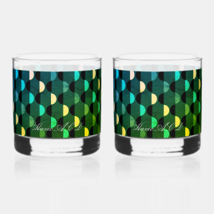 GRÜNES, FARBLICHES WHISKEY GLASS WHISKYGLAS