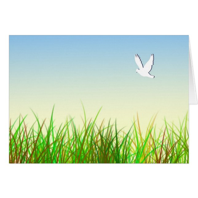 Grünes Feld mit weißer Taube (Vorderseite (Horizontal))