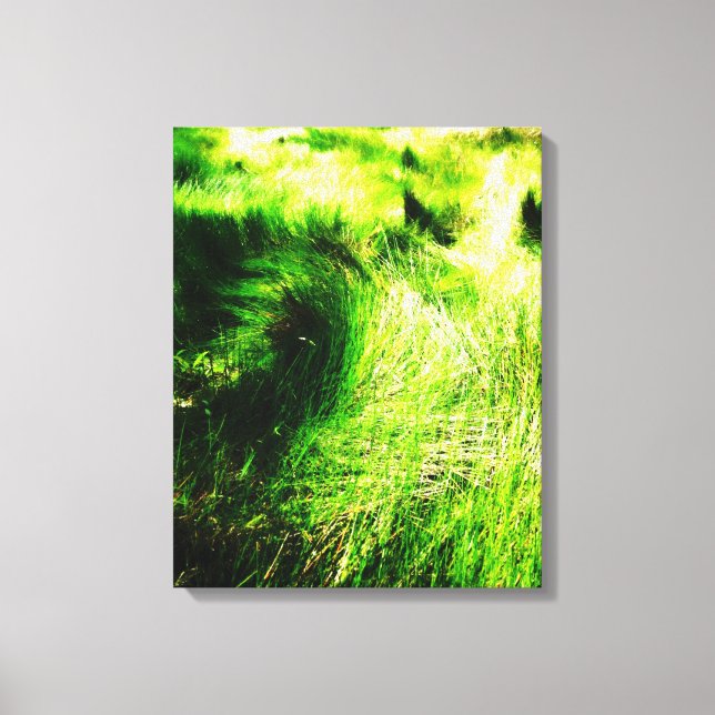 Grünes Feld - ummantelte Canvas Leinwanddruck (Vorderseite)