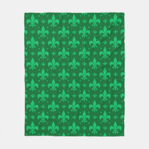 Grünes Fleur-de-lis-Muster Fleecedecke