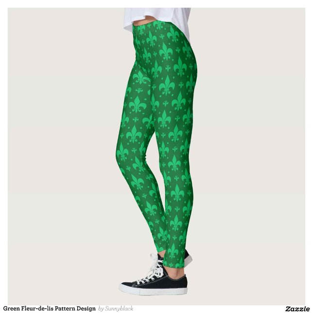 Grünes Fleur-de-lis-Muster Leggings (Von Creator hochgeladen)