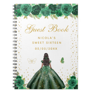 Grünes Florales Dunkle Haut Prinzessin Sweet Sixte Notizblock
