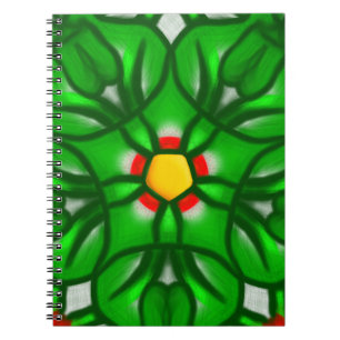 Grünes florales geometrisches Muster Notizblock