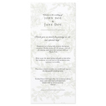 Grünes florales Hochzeitsprogramm