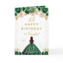 Grünes Florales Prinzessin Happy Birthday