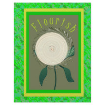 Grünes Flourish-Blumen-Schrapbook-Papier 2-seitig