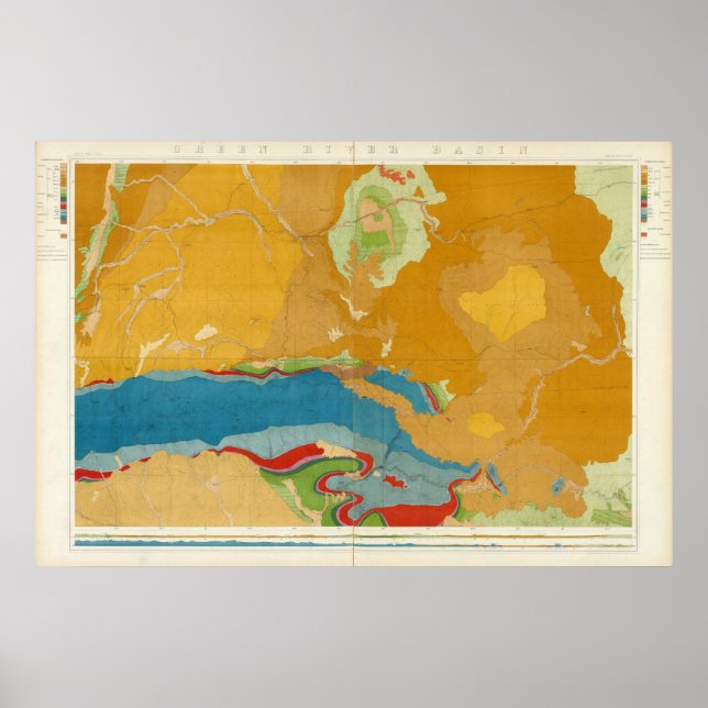 Grünes Flussbecken Geologisch Poster (Vorne)
