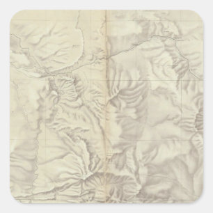 Grünes Flussbecken topographisch Quadratischer Aufkleber