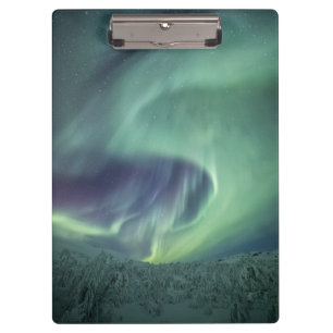 Grünes Foto Aurora Borealis Klemmbrett
