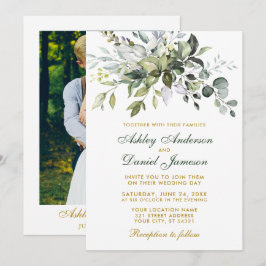 Grünes Foto Grüne Goldhochzeit Einladung