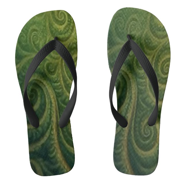 Grünes Fraktal  Flip Flops (Fußbett)