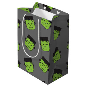 Grünes Frankenstein geht Muster Halloween voran Mittlere Geschenktüte