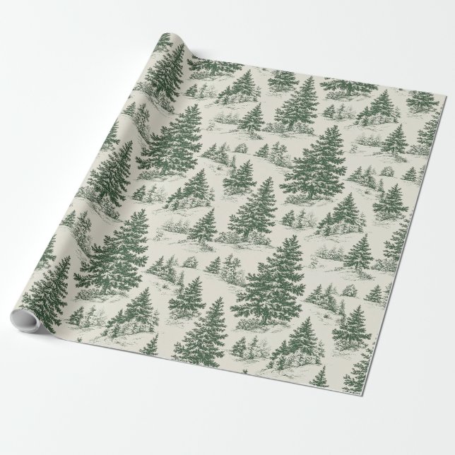Grünes französisches Weihnachtsgebäck Geschenkpapier (Ungerollt)