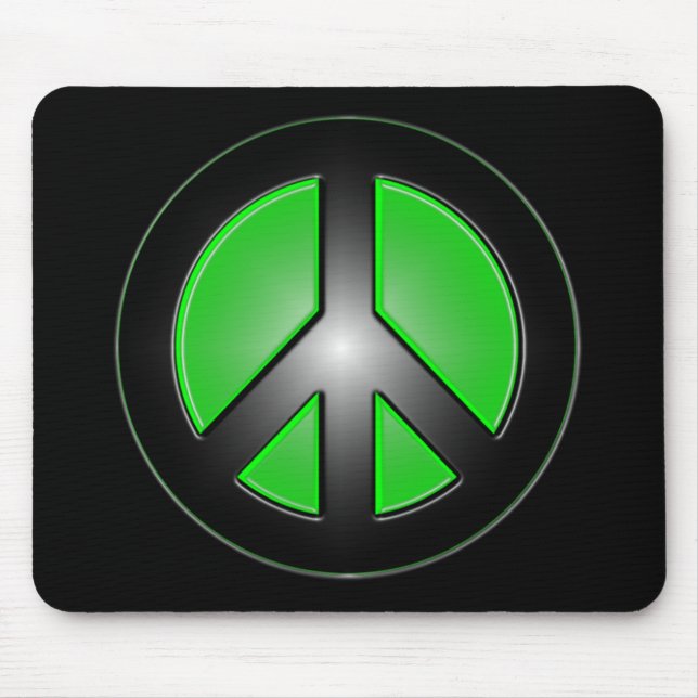 grünes Friedenszeichen Mousepad (Vorne)