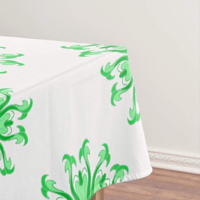Grünes, frisches Blumenmuster Tischdecke (Beispiel)