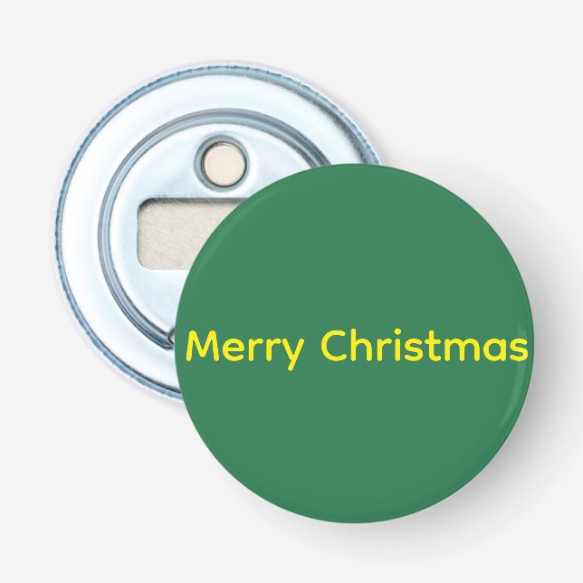 Grünes Frohe Weihnachten Flaschenöffner (Vorderseite)