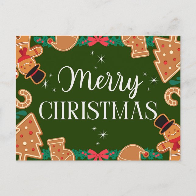 Grünes Frohe Weihnachten Lebkuchen  (Vorderseite)
