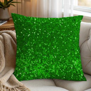 Grünes funkelndes Glittermuster Kissen
