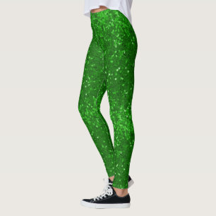 Grünes funkelndes Glittermuster Leggings