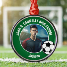 Grünes Fußballspieler-Foto für die High School Wei
