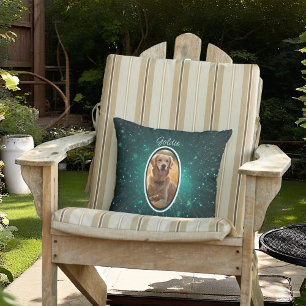 Grünes Galaxy Foto Kissen
